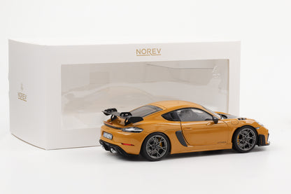 1:18 Norev Porsche 718 Cayman GT4 RS Weissachpaket bahamagelb
