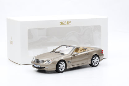 1:18 Norev Mercedes-Benz SL500 R230 Travertin beige metallic mit Hardtop