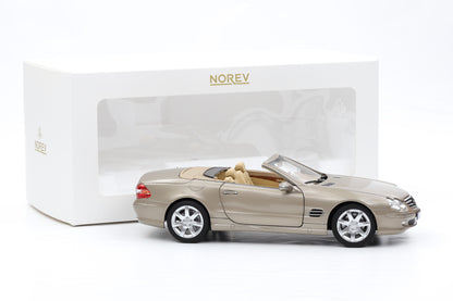 1:18 Norev Mercedes-Benz SL500 R230 Travertin beige metallic mit Hardtop