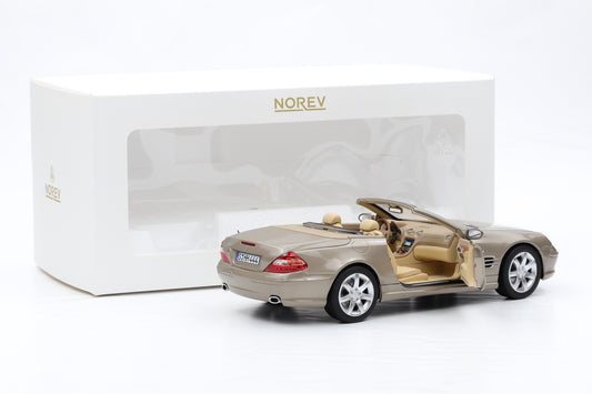 1:18 Norev Mercedes-Benz SL500 R230 Travertin beige metallic mit Hardtop