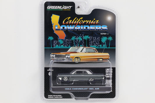 1:64 Greenlight 1964 Chevrolet Bel Air metallic-graugrün California Lowriders Series 6