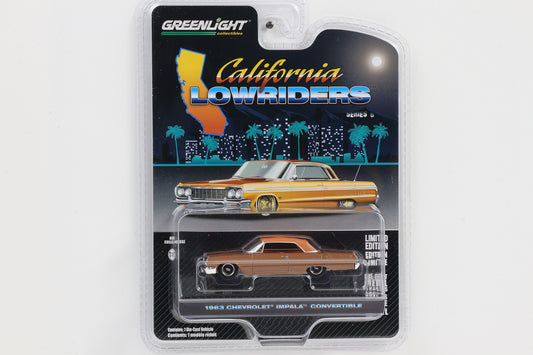 1:64 Greenlight 1963 Chevrolet Impala Convertible metallic-braun California Lowriders Series 6
