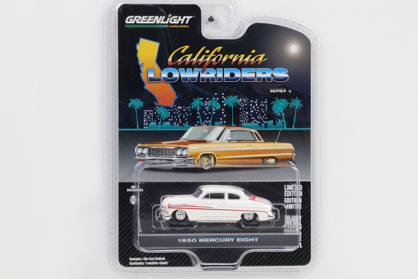 1:64 Greenlight 1963 1950 Mercury Eight weiß-rot California Lowriders Series 6