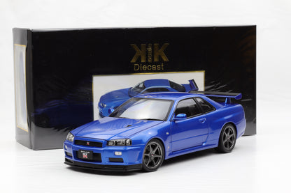 1:12 Nissan Skyline GT-R (R34) V-Spec II OEM-Felgen 2001 blau metallic KK Scale