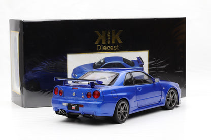 1:12 Nissan Skyline GT-R (R34) V-Spec II OEM-Felgen 2001 blau metallic KK Scale