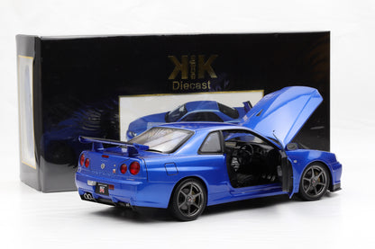 1:12 Nissan Skyline GT-R (R34) V-Spec II OEM-Felgen 2001 blau metallic KK Scale