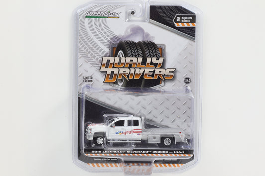 1:64 Greenlight 2018 Chevrolet Silverado 3500HD USA-1 Dually Drivers Series 2