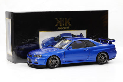 1:12 Nissan Skyline GT-R (R34) V-Spec II OEM-Felgen 2001 blau metallic KK Scale