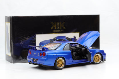 1:12 Nissan Skyline GT-R (R34) V-Spec II BBS-Felgen 2001 blau metallic KK Scale