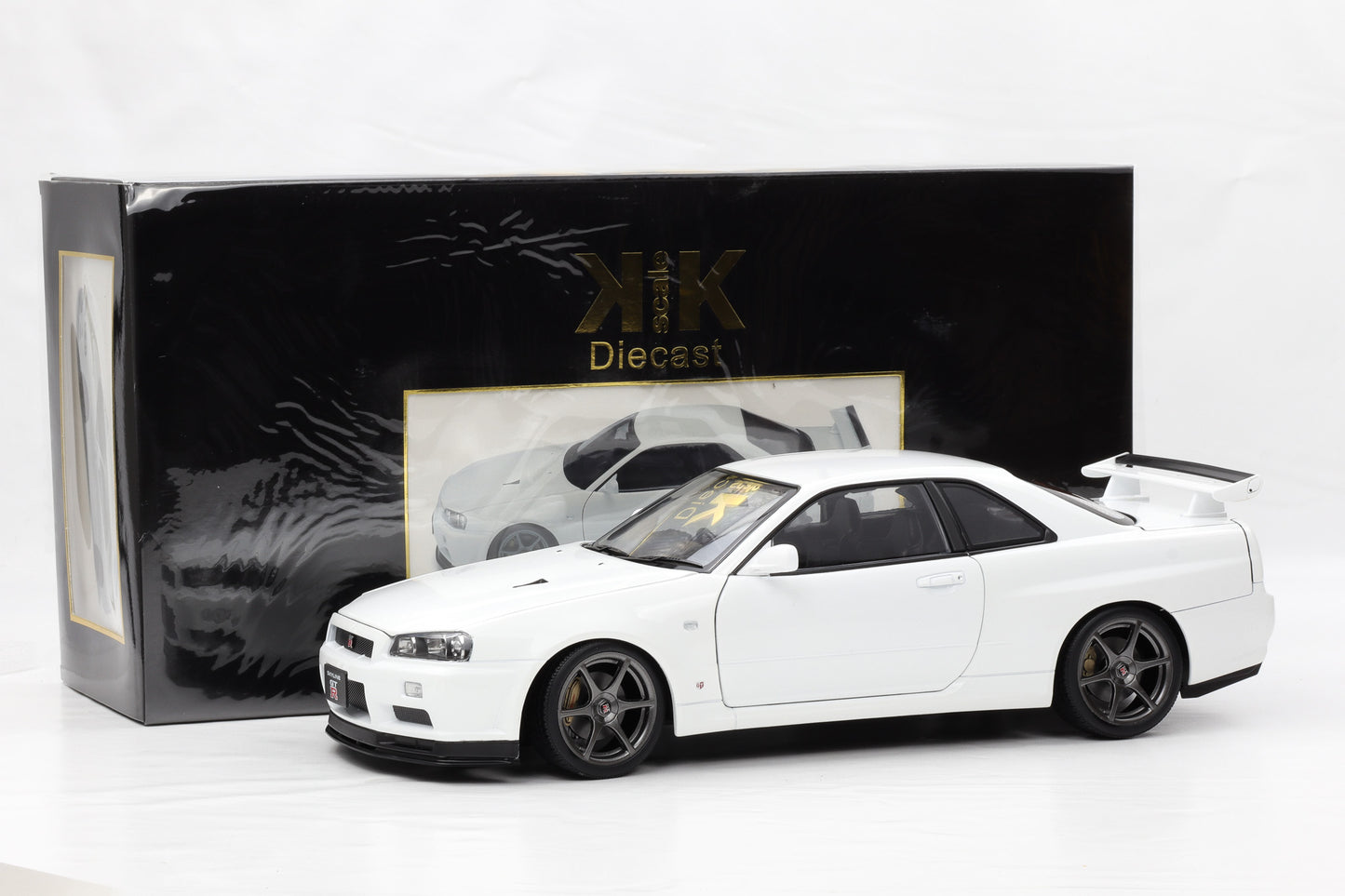 1:12 Nissan Skyline GT-R (R34) V-Spec II OEM-Felgen 2001 weiss KK Scale
