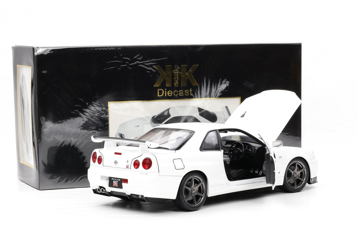 1:12 Nissan Skyline GT-R (R34) V-Spec II OEM-Felgen 2001 weiss KK Scale