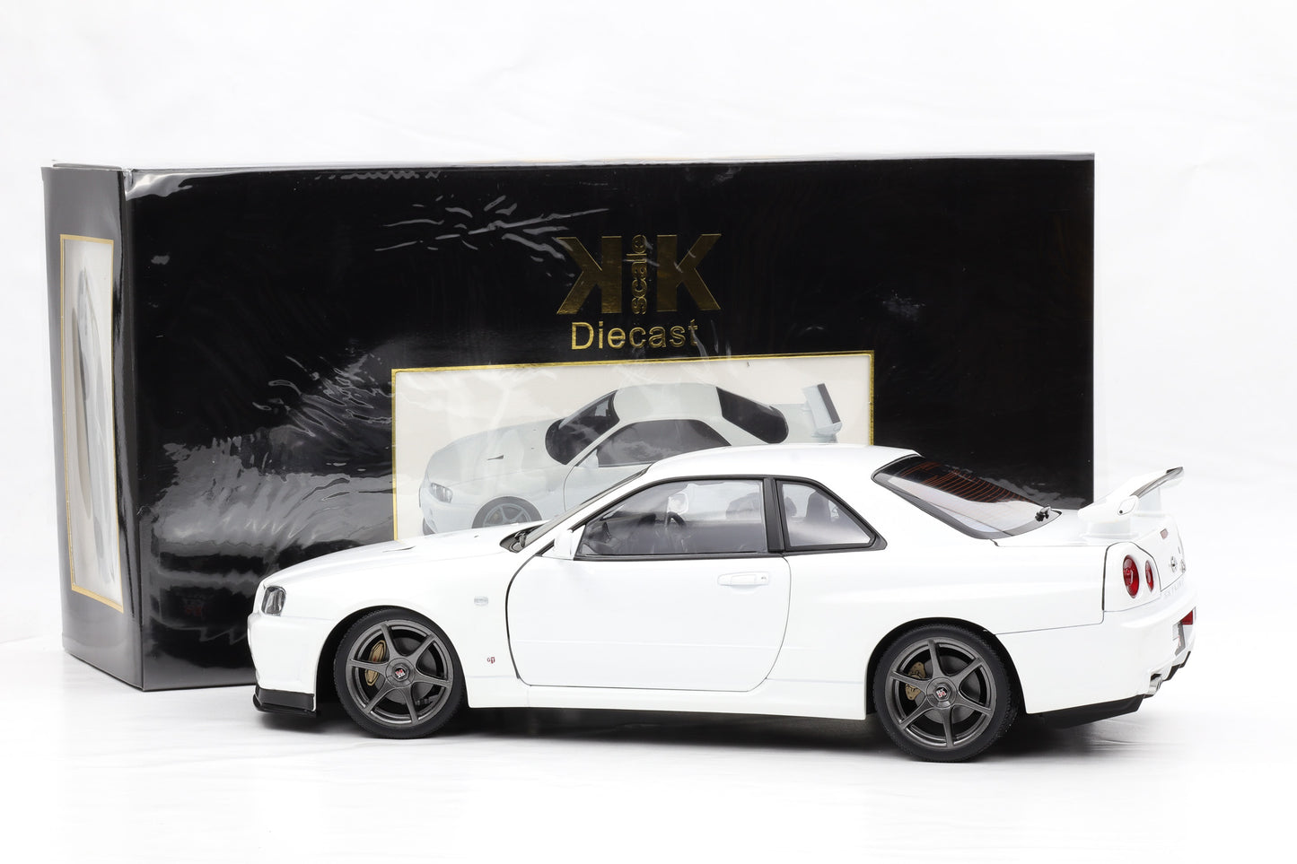 1:12 Nissan Skyline GT-R (R34) V-Spec II OEM-Felgen 2001 weiss KK Scale