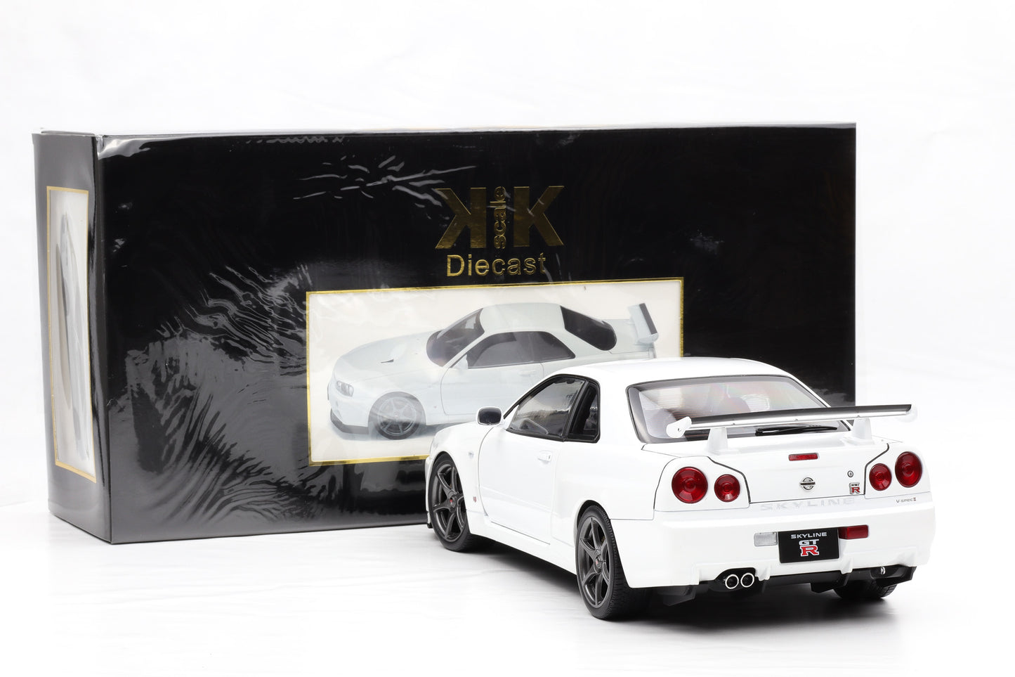 1:12 Nissan Skyline GT-R (R34) V-Spec II OEM-Felgen 2001 weiss KK Scale