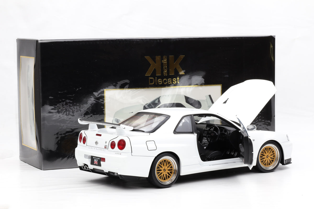 1:12 Nissan Skyline GT-R (R34) V-Spec II BBS-Felgen 2001 weiss KK Scale