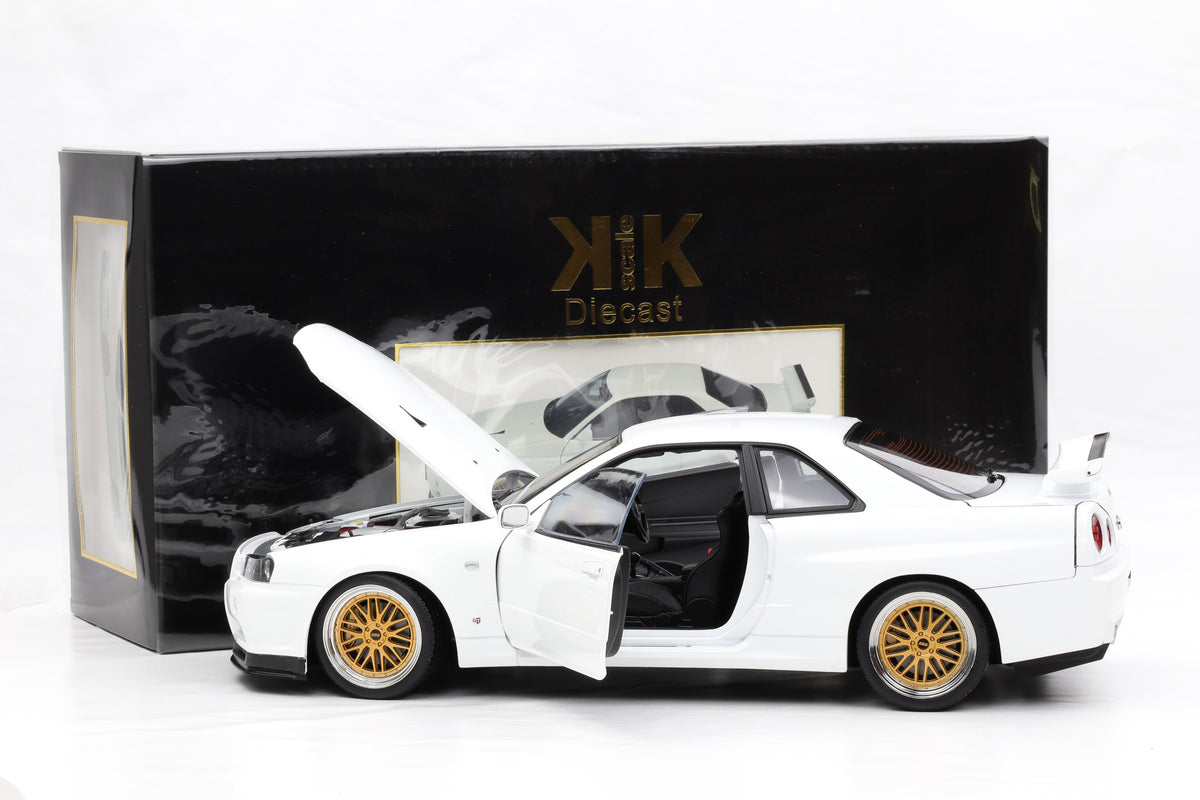 1:12 Nissan Skyline GT-R (R34) V-Spec II BBS-Felgen 2001 weiss KK Scale