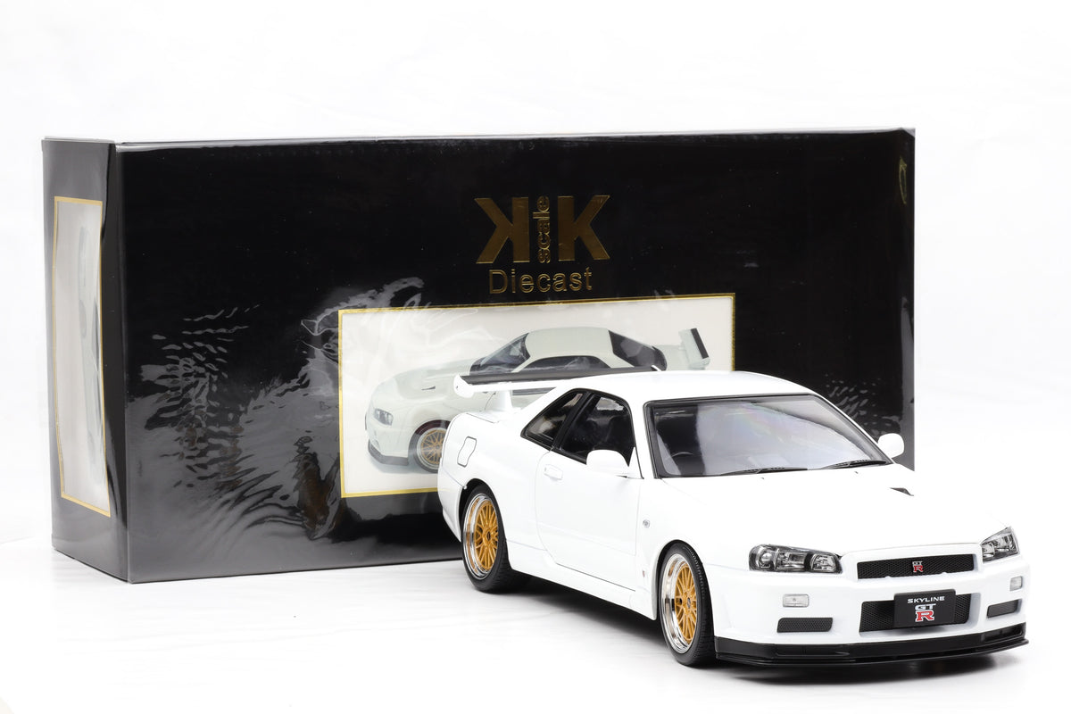 1:12 Nissan Skyline GT-R (R34) V-Spec II BBS-Felgen 2001 weiss KK Scale