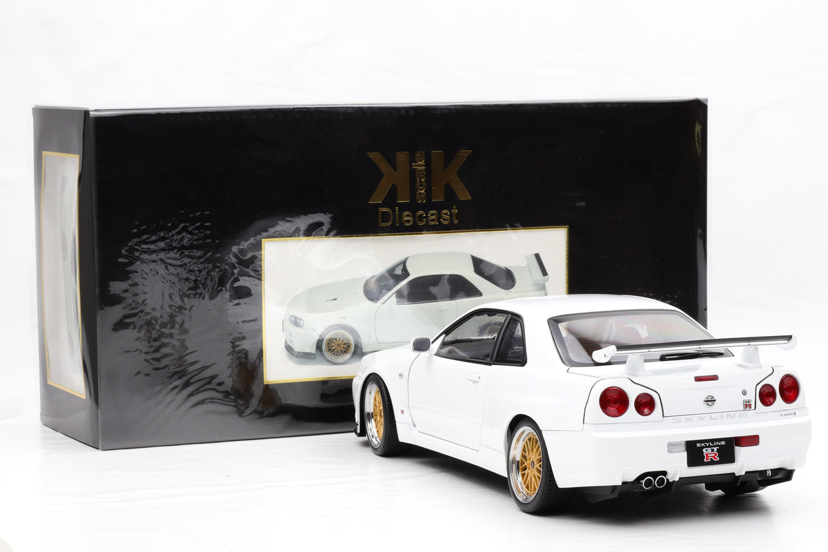 1:12 Nissan Skyline GT-R (R34) V-Spec II BBS-Felgen 2001 weiss KK Scale