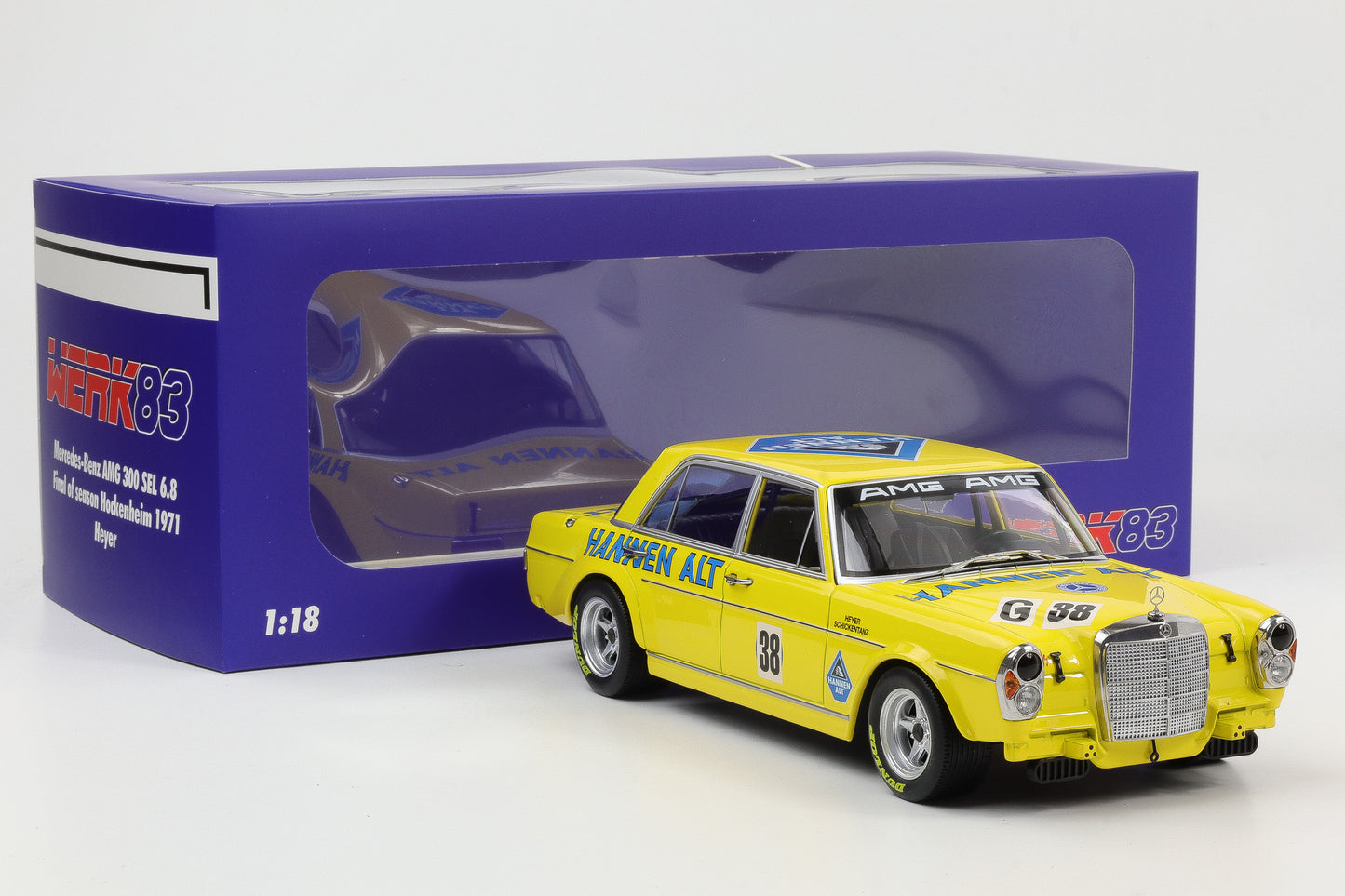 1:18 Mercedes-Benz AMG 300 SEL 6.8 Hannen Alt Hockenheim Finale 71 Heyer Werk83