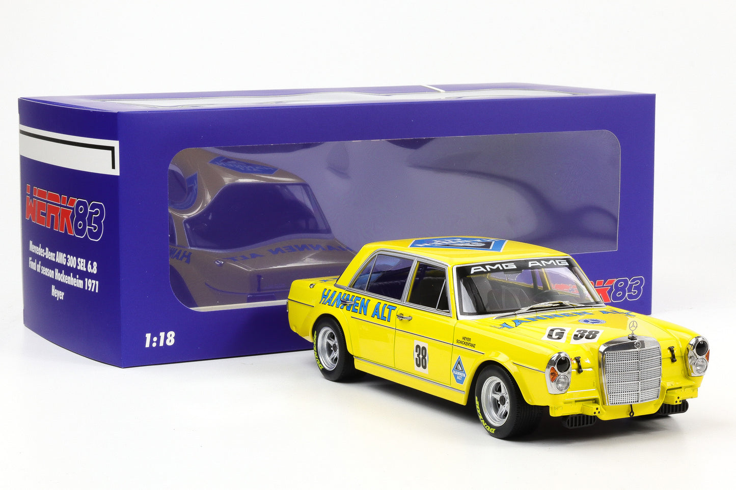 1:18 Mercedes-Benz AMG 300 SEL 6.8 Hannen Alt Hockenheim Finale 71 Heyer Werk83