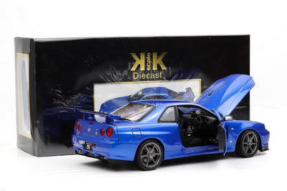 1:12 Nissan Skyline GT-R (R34) V-Spec II OEM-Felgen 2001 blau metallic KK Scale
