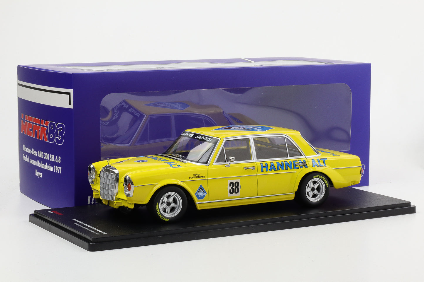 1:18 Mercedes-Benz AMG 300 SEL 6.8 #38 Hannen Alt Hockenheim 1971 Heyer Werk83