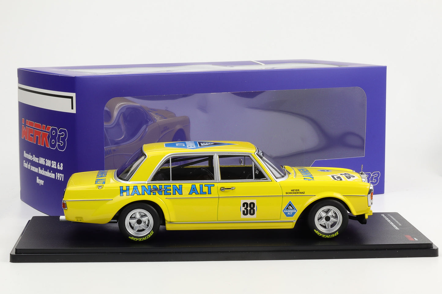 1:18 Mercedes-Benz AMG 300 SEL 6.8 #38 Hannen Alt Hockenheim 1971 Heyer Werk83