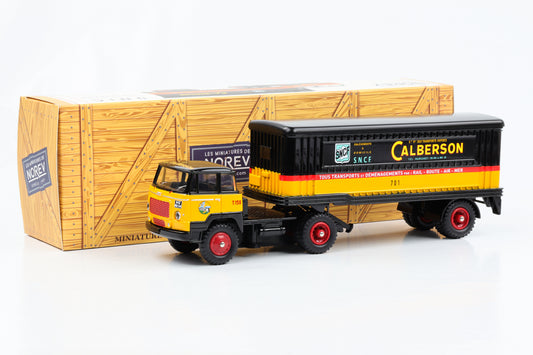 1:43 Unic Esterel Calberson truck with trailer 1961 black-yellow Norev diecast