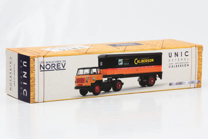 1:43 Unic Esterel Calberson truck with trailer 1961 black-yellow Norev diecast