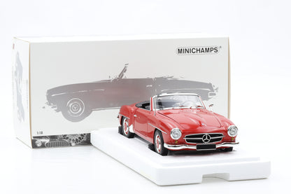 1:18 Mercedes-Benz 190 SL Cabrio W121 1955 rot full opening Minichamps