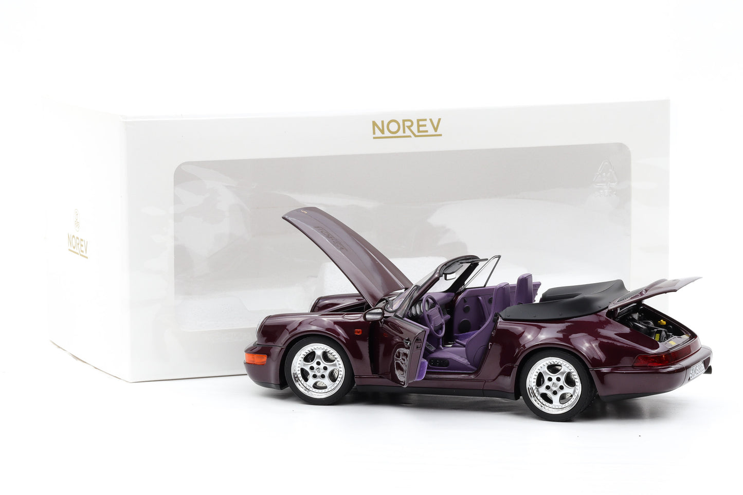 1:18 Norev Porsche 911 964 Carrera 2 WTL Cabríolet 1992 Amethyst 1/200 pcs