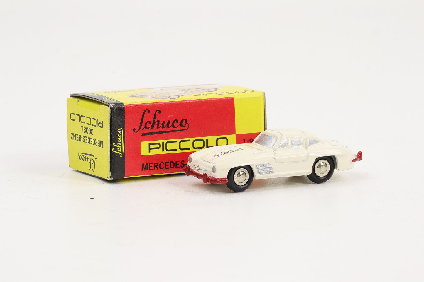 1:90 Schuco Piccolo Mercedes-Benz 300 SL debitel weiß Art.Nr. 01391-debitel