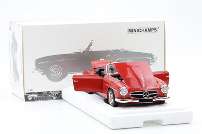 1:18 Mercedes-Benz 190 SL Cabrio W121 1955 rot full opening Minichamps