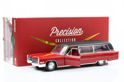 1:18 Cadillac S&amp;S Sedan 1966 vin rouge Precision Collection Greenlight