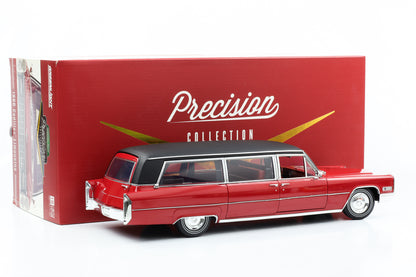 1:18 Cadillac S&amp;S Sedan 1966 vin rouge Precision Collection Greenlight