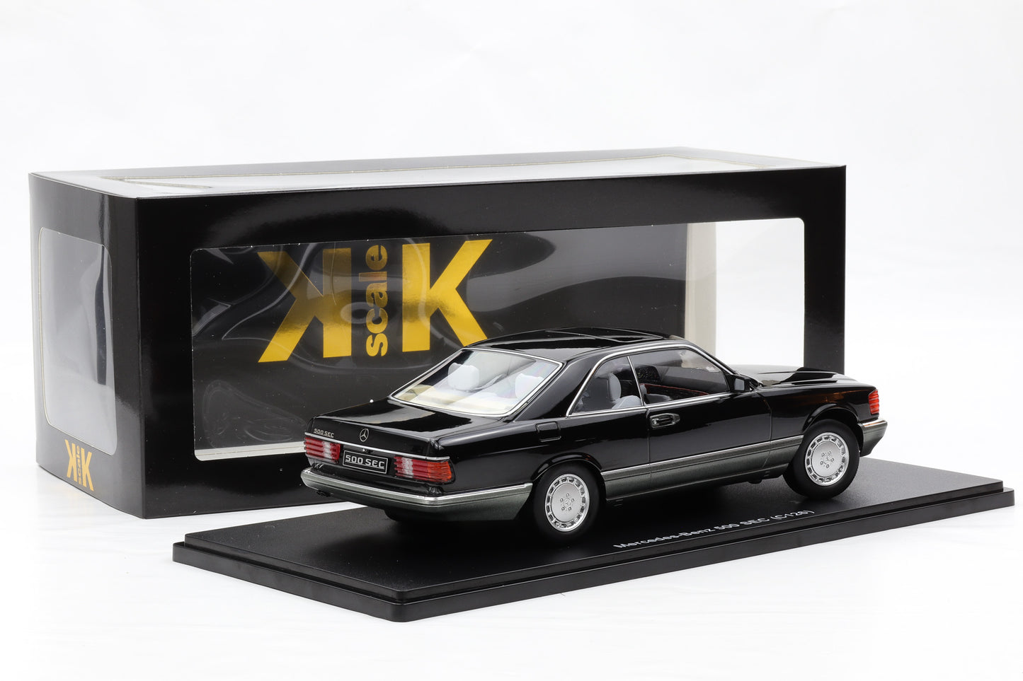1:18 Mercedes-Benz 500 SEC C126 Coupe 1987 schwarz diecast KK-Scale