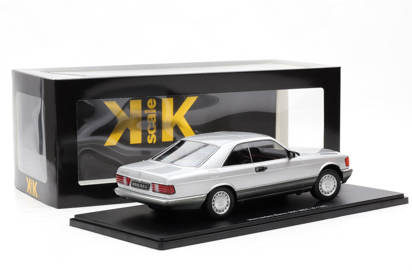 1:18 Mercedes-Benz 500 SEC C126 Coupe 1987 silber diecast KK-Scale