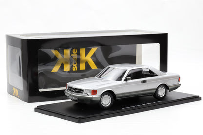 1:18 Mercedes-Benz 500 SEC C126 Coupe 1987 silber diecast KK-Scale