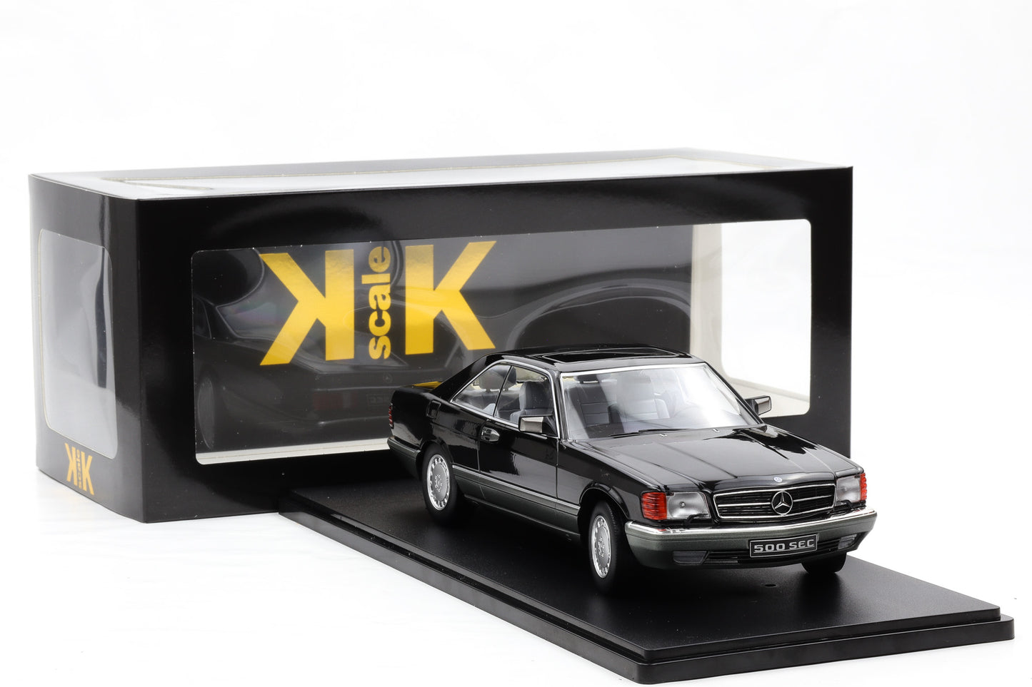 1:18 Mercedes-Benz 500 SEC C126 Coupe 1987 schwarz diecast KK-Scale