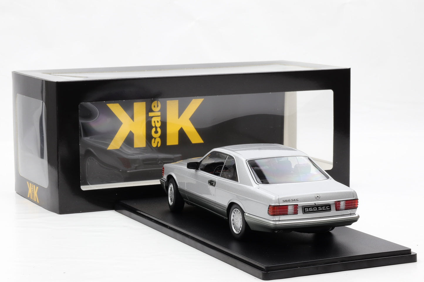 1:18 Mercedes-Benz 500 SEC C126 Coupe 1987 silber diecast KK-Scale