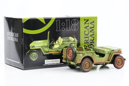 1:18 Jeep Willys 1944 Véhicule militaire de l'armée américaine, diorama américain vert sale