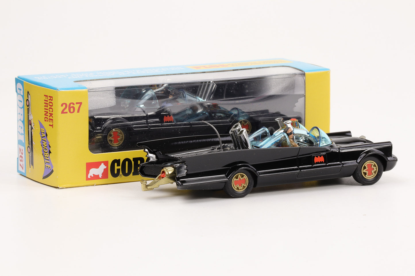 1:46 Corgi Toys Rocket Firing Batmobile with Figures Nr. 267 Repro