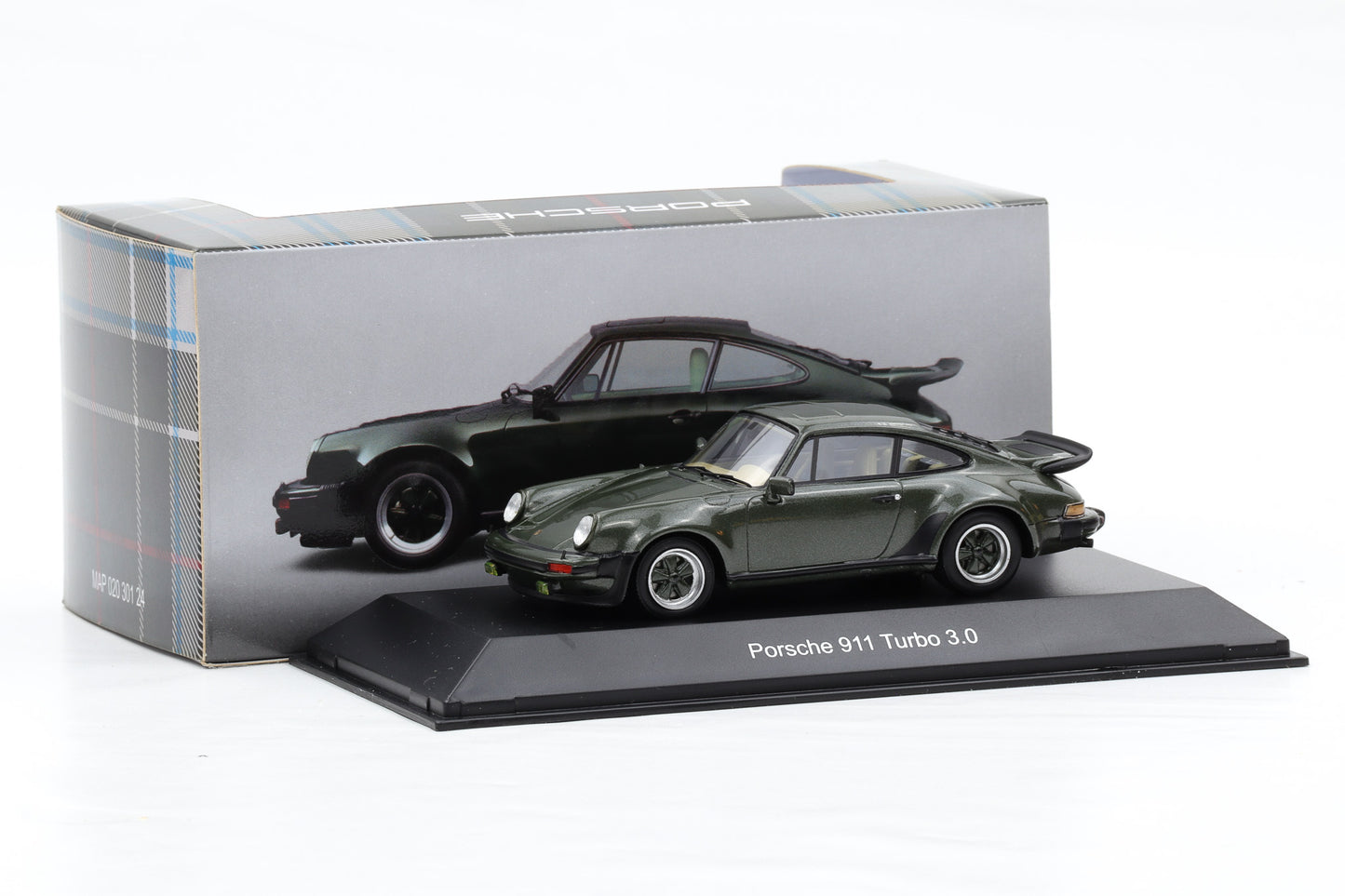 1:43 Spark Porsche 911 Turbo 3.0 Coupe Ferry Oakgreen metallic Museum MAP