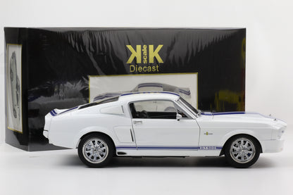 1:12 Ford Mustang Shelby GT500  1967 weiss blaue Streifen diecast KK-Scale