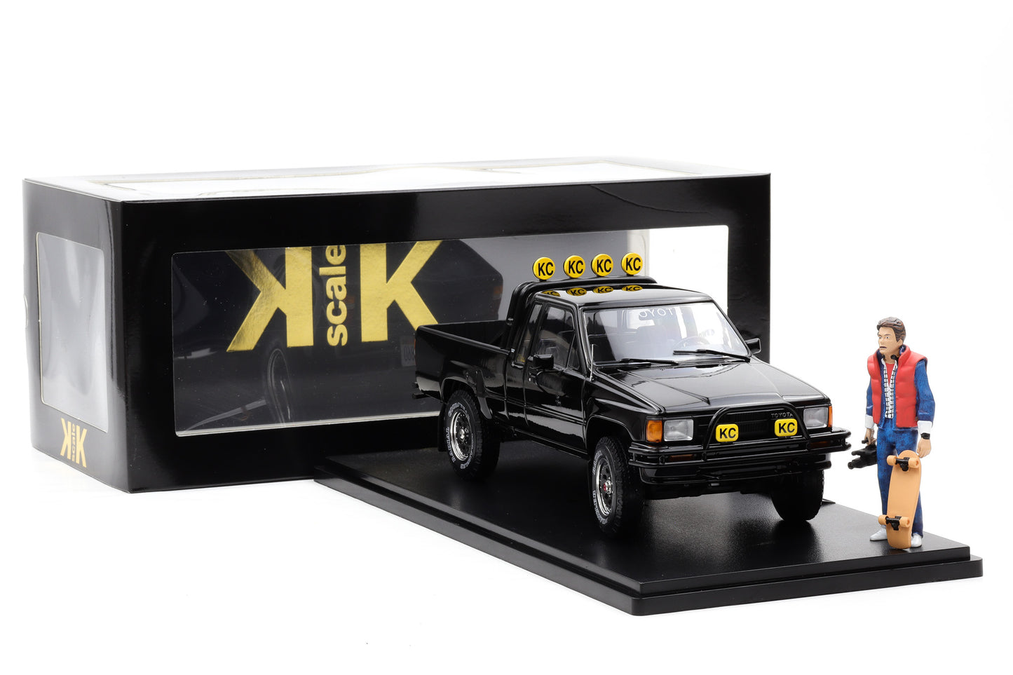 1:18 Toyota Hilux SR5 Back to future + Marty McFly Figur KK Scale