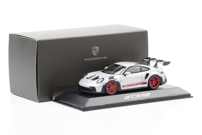 1:43 بورش 911 992 GT3 RS رمادي ثلجي معدني بايرو أحمر سبارك WAP Dealer