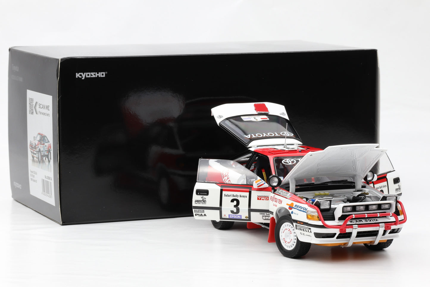 1:18 Kyosho Toyota Celica GT-Four #3 Sieger Rallye Safari 1990 Waldegård Gallagher