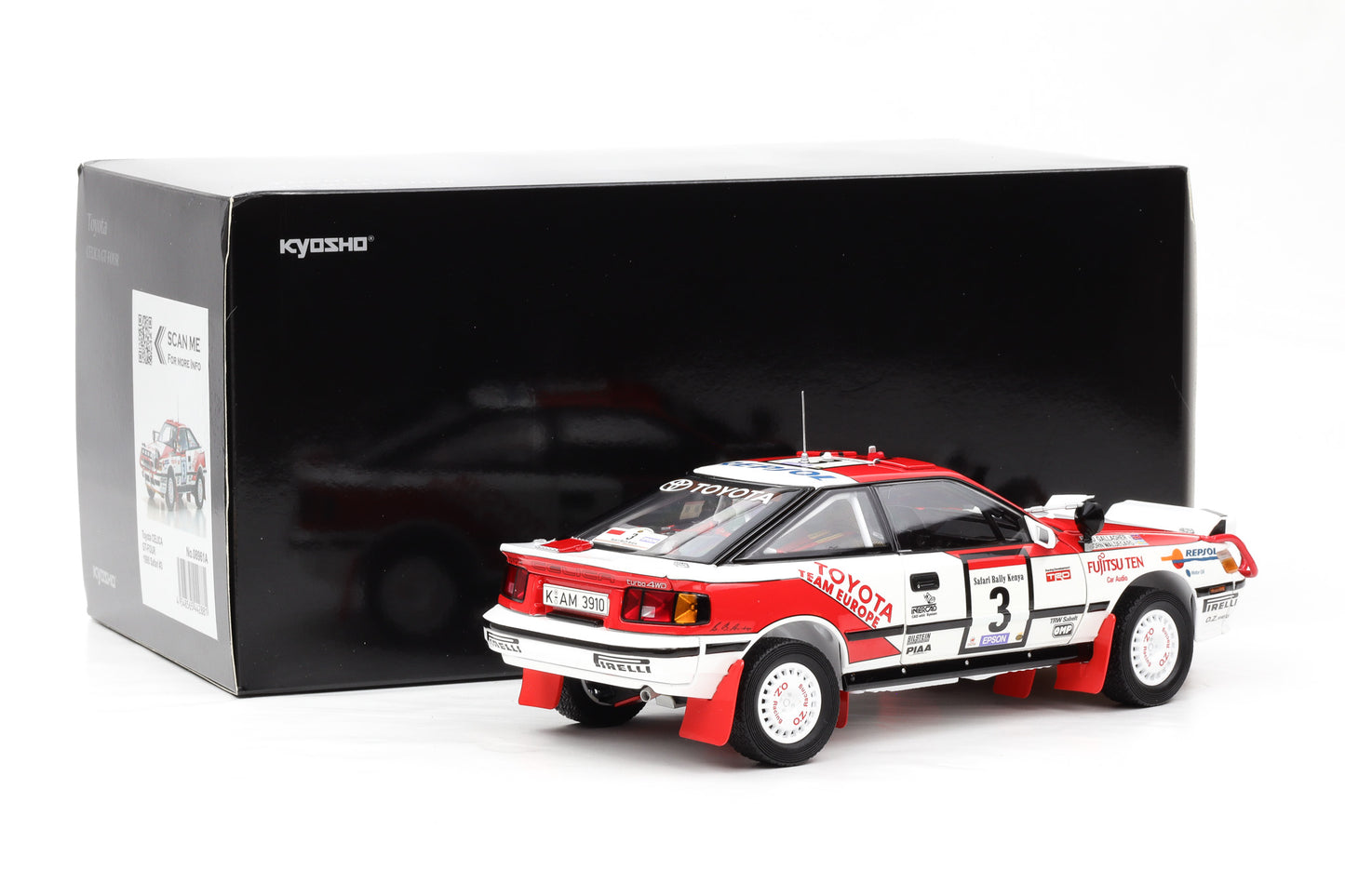 1:18 Kyosho Toyota Celica GT-Four #3 Sieger Rallye Safari 1990 Waldegård Gallagher