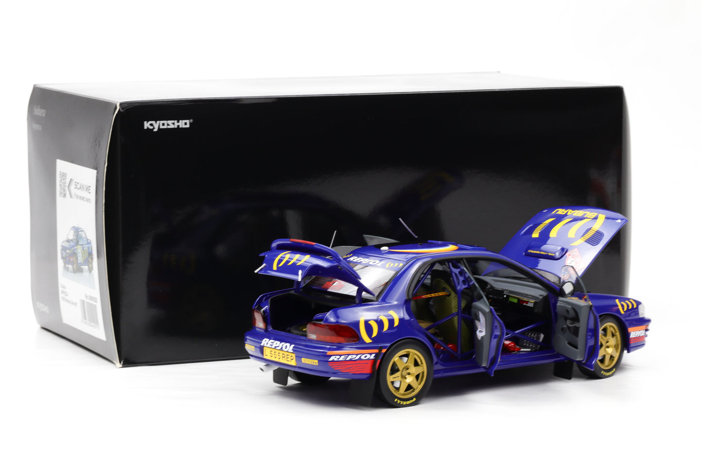 1:18 Kyosho Subaru Impreza 555 #5 Sieger Rallye Monte Carlo 1995 Sainz, Moya