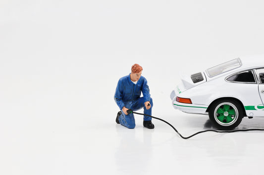 1:24 Figur Auto-Mechaniker Tony Reifen aufpumpen American Diorama Figuren
