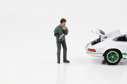 1:24 figura do mecânico de automóveis Pete com chave inglesa Figuras do Diorama Americano